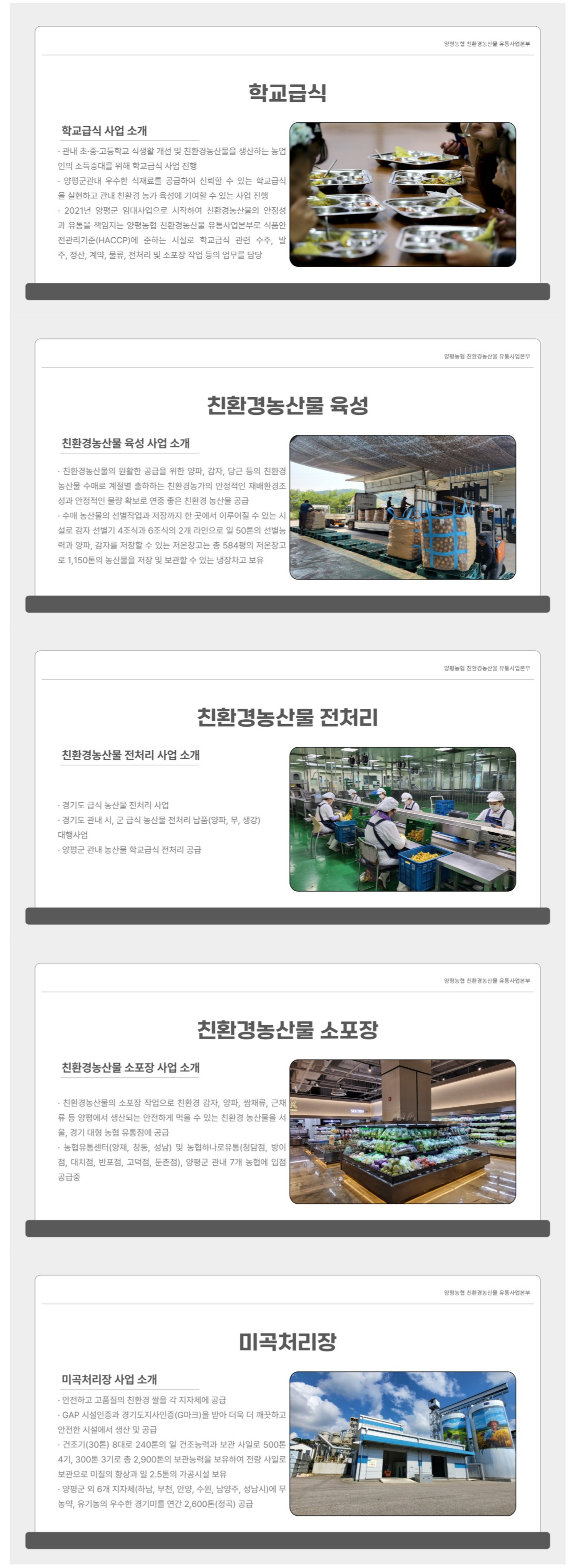 양평농협 친환경농산물 유통사업본부